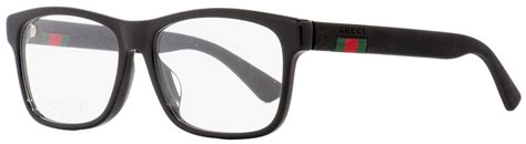 Gucci Rectangular Eyeglasses GG0176OA 001 Black 56mm 